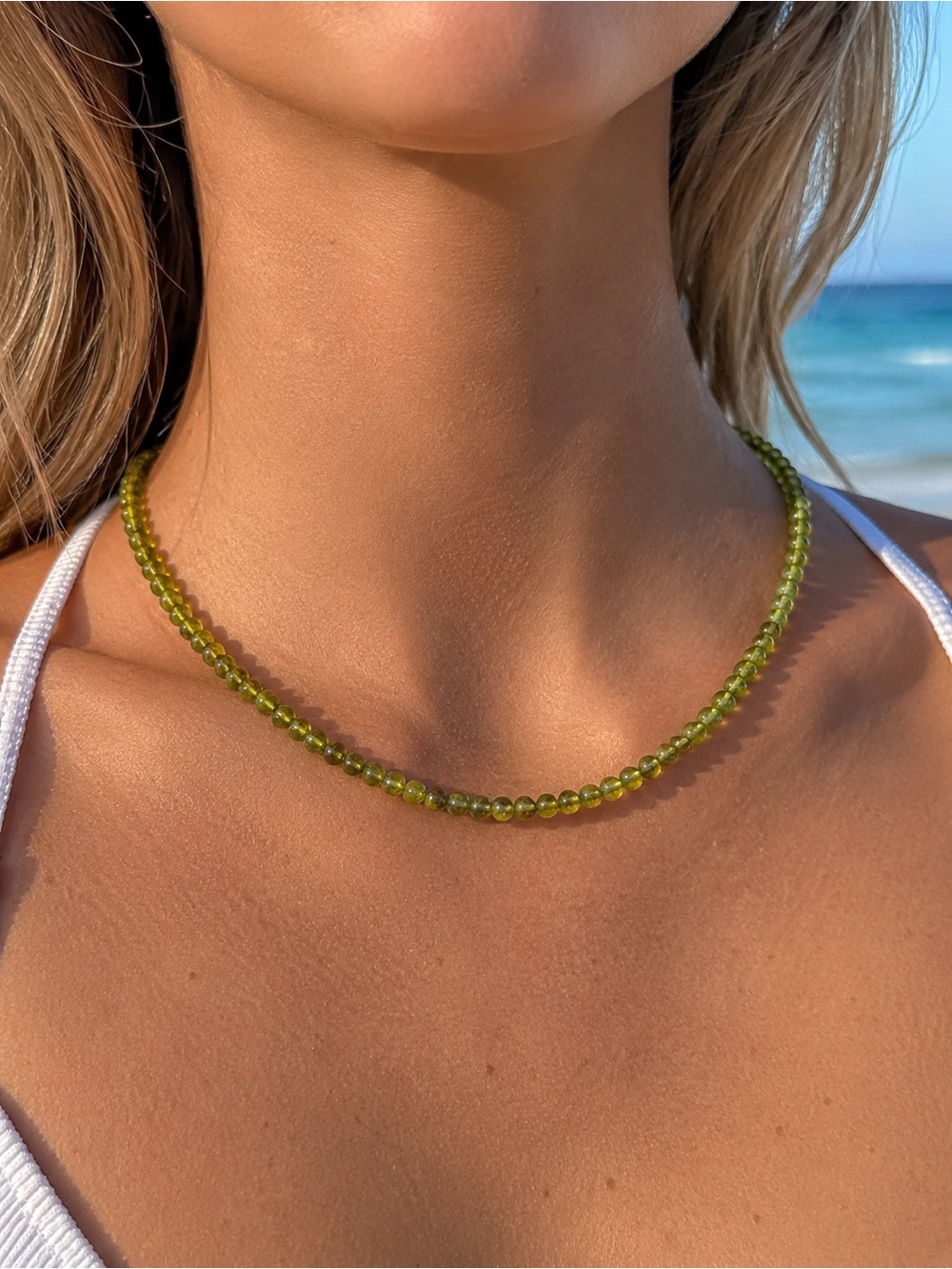 Olive Green Beaded Necklace - Women Jewelry Necklaces